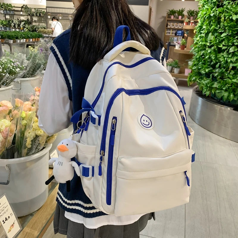 Smiley Waterproof School Backpack
