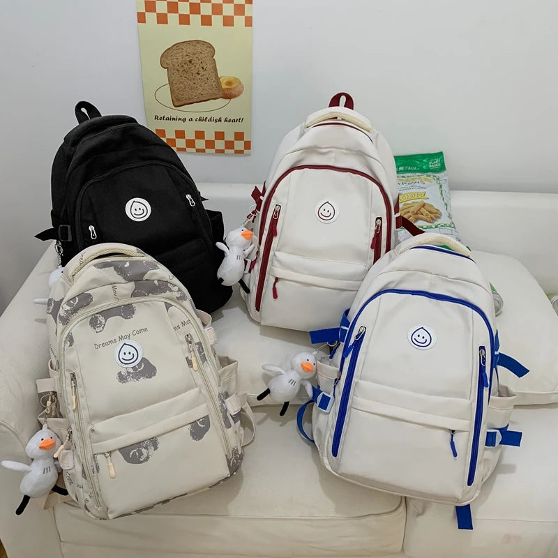 Smiley Waterproof School Backpack